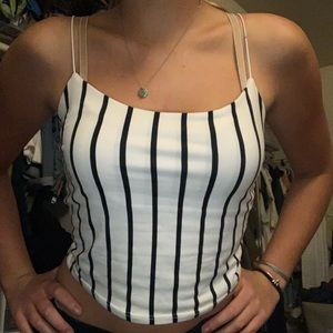 Striped cropped tank top
